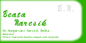 beata marcsik business card