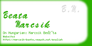 beata marcsik business card